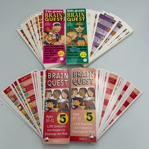 Brain Quest Lot 4 Decks 5th 7th Grade Trivia Questions Smart Cards 4th Edition